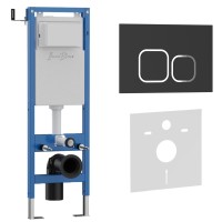 Комплект 2в1 IBERICA BLANCA инсталляция SILENCIO MINI, кнопка смыва ESTI-Q черный матовый (IB.001M.832)