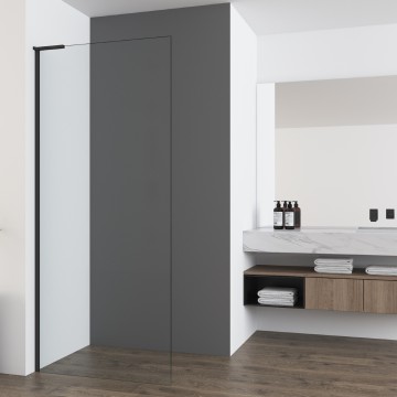 Душевая перегородка Волк-Ин (Walk-In) VSW-7HA800CLB, 800*2000, черный матовый, стекло прозрачное