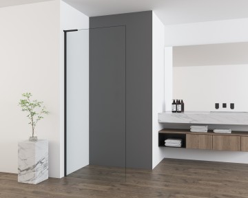Душевая перегородка Волк-Ин (Walk-In) VSW-7HA800CLB, 800*2000, черный матовый, стекло прозрачное