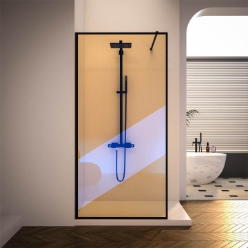 Душевая перегородка Veconi Korato KR-81BC, 1100x2000, черный матовый, хамелеон