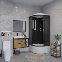 Душевая кабина Niagara Classic NG-6508-14P (90х90х215) высокий поддон(40см),черный,стекло тонированное,4 места