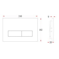 Кнопка смыва Veconi FLUSH V1, FLV1-GM, 240х162х9, пластик, оружейная сталь матовая
