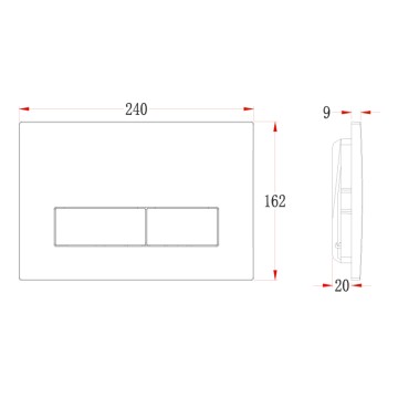 Кнопка смыва Veconi FLUSH V1, FLV1-GM, 240х162х9, пластик, оружейная сталь матовая