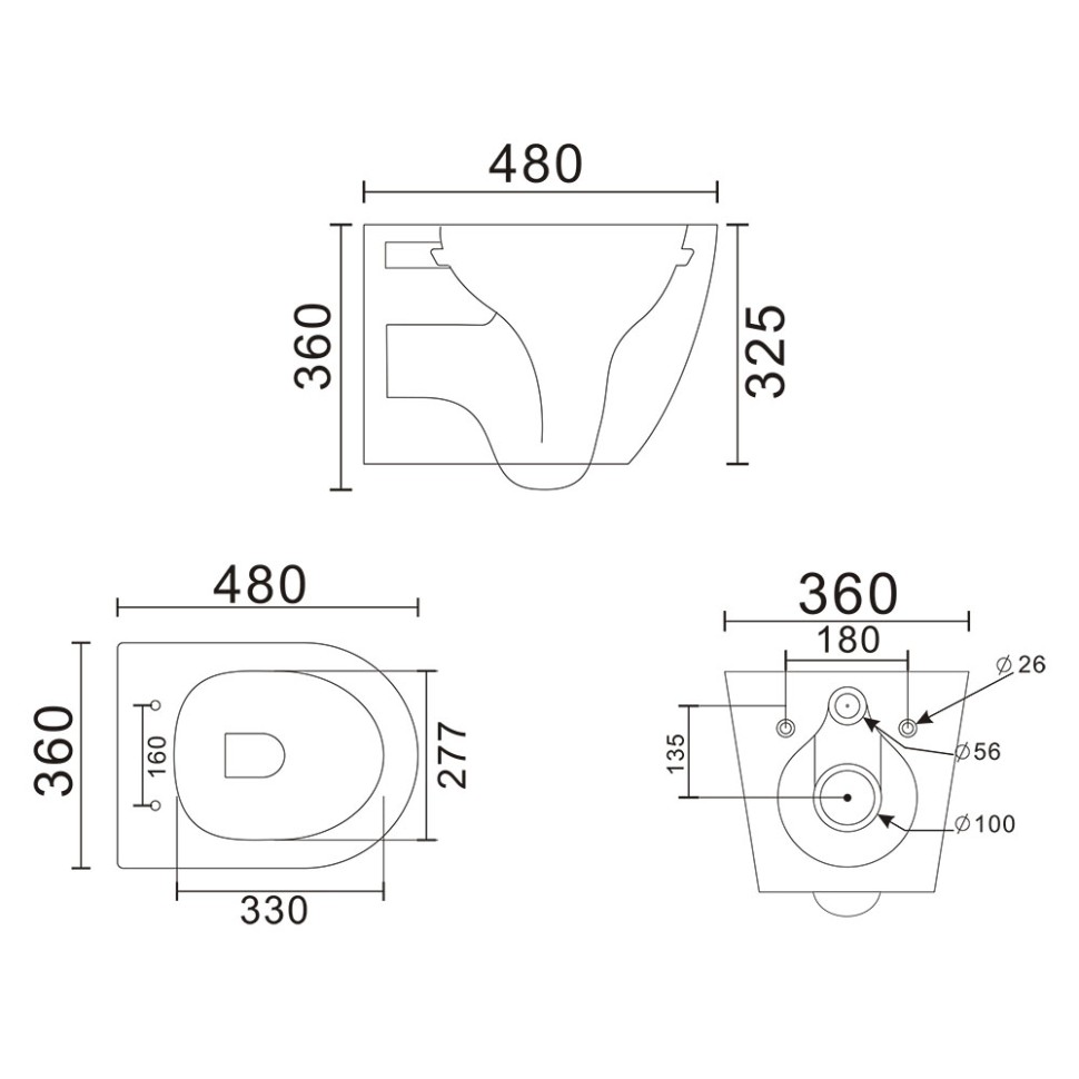 Унитаз подвесной Veconi Ando VAN-48TB