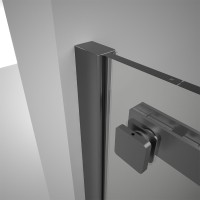 Душевой угол Veconi Rovigo RV-075GR, 1400х1000х2000 графит брашинг, стекло прозрачное