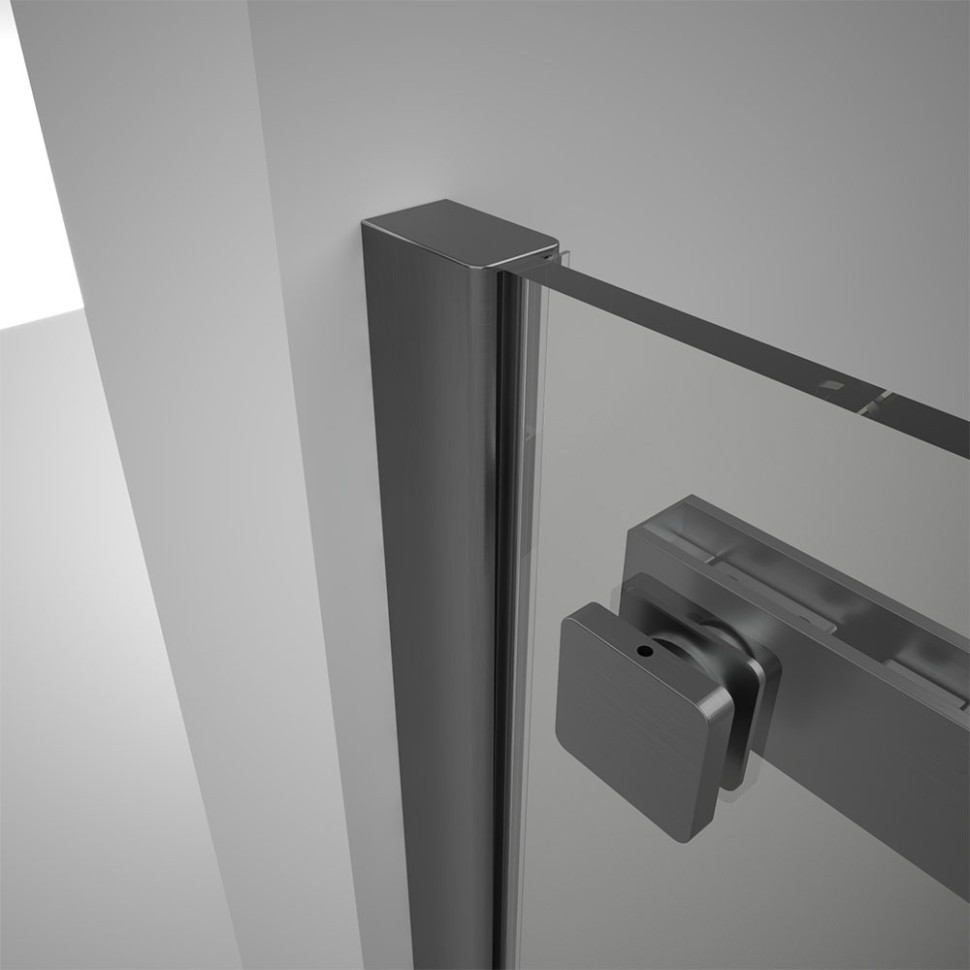 Душевой угол Veconi Rovigo RV-075GR, 1400х1000х2000 графит брашинг, стекло прозрачное