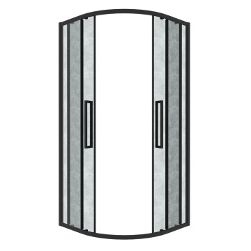 Душевое ограждение Grossman Cosmo 301.K33.02.8080.21.02 (80х80х195) четверть круга,раздвижная,черный матовый,стекло шиншилла, 1 место