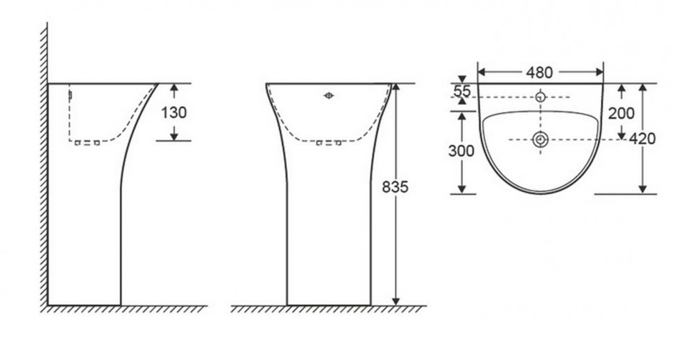 Умывальник CeramaLux G307G