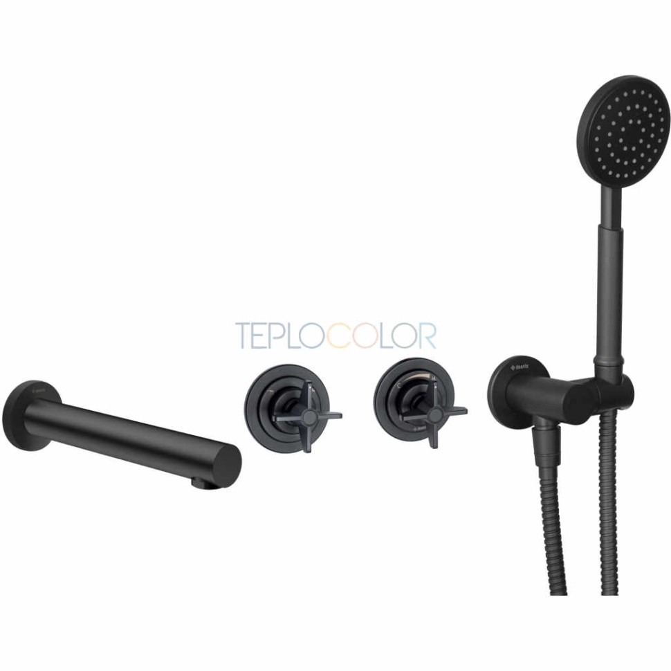 Смеситель для ванны, скрытого монтажа, с душевым набором
