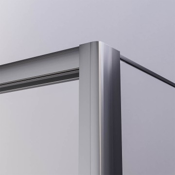 Душевой угол раздвижной Veconi Premium Ptato 300 SP GR-L, 1700х900x2000, брашированный графит, стекло прозрачное