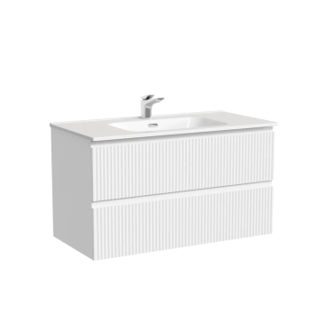 Тумба подвесная SANCOS Snob R 890х445х500, c двумя ящиками оснащенными доводчиками, Bianco, арт.SNR90W