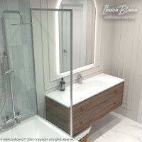 Шторка для ванны IBERICA BLANCA Mod.406 неподвижная прозрачное стекло/хром 70х140см (IB406.SC.140.70)