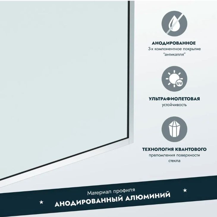 Шторка для ванны IBERICA BLANCA Mod.406 неподвижная прозрачное стекло/хром 70х140см (IB406.SC.140.70)