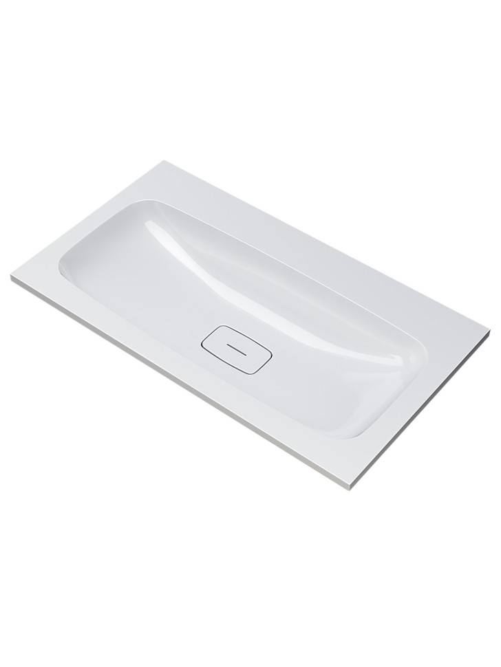 Раковина для ванной Uperwood Smile 80 см, белая глянцевая без отверстия под смеситель