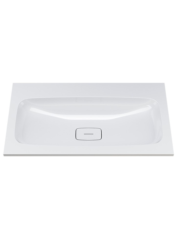 Раковина для ванной Uperwood Smile 80 см, белая глянцевая без отверстия под смеситель