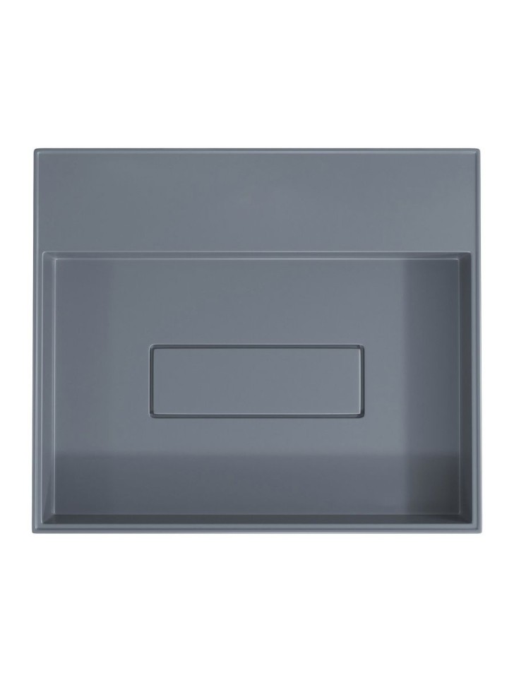 Раковина накладная прямоугольная, Uperwood Tanos Quartz 50 см, без отверстия для смесителя, серая, бетон