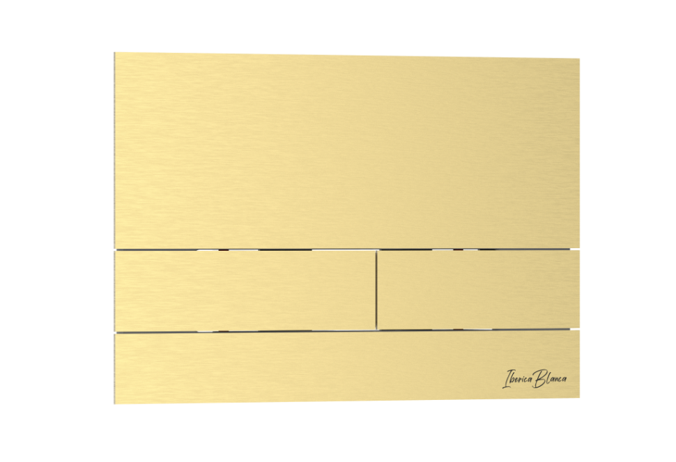 Комплект 3в1 IBERICA BLANCA инсталляция SILENCIO MINI, унитаз BURGOS ALTO белый, кнопка смыва INOX-S золото матовое (IB.001M.BRA.234.1603)