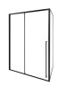 Timo Душевая дверь TDSS-150/03C-8R, раздвиж 1500*2000, проф черный + торцевое стекло TSS-900/03C-8 900*2000, проф черный