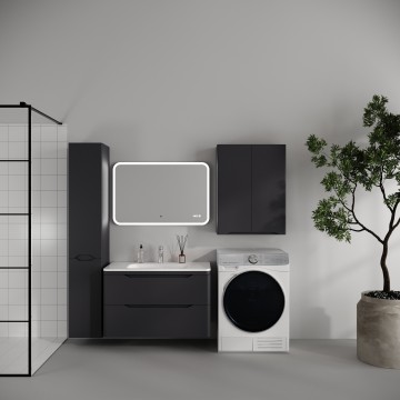 Тумба подвесная STYLE LINE "Марелла 90" (2 ящ.) Люкс Плюс антискрейтч графит под раковину Марелла Люкс 900х400