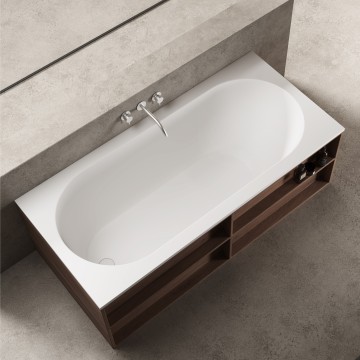 Ванна встраиваемая Солид Серфейс (Solid Surface) Vincea VBT-8SB1-1600, 1600*750*471, белая матовая