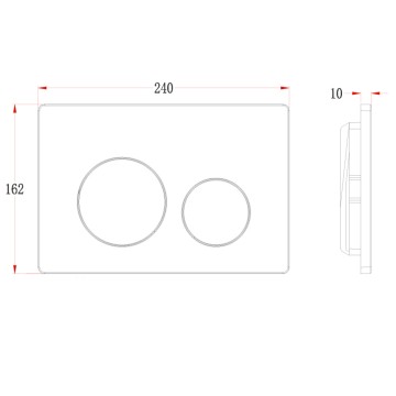 Кнопка смыва Veconi FLUSH V2, FLV2-CM, 240х162х10, пластик, хром матовый