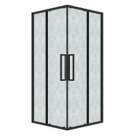 Душевое ограждение Grossman Cosmo 301.K33.02.9090.21.02 (90х90х195) четверть круга,раздвижная,черный матовый,стекло шиншилла, 1 место