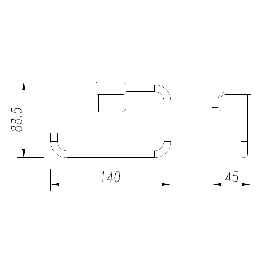 AQM7306MB Tivoli Держатель туалетной бумаги, черный матовый