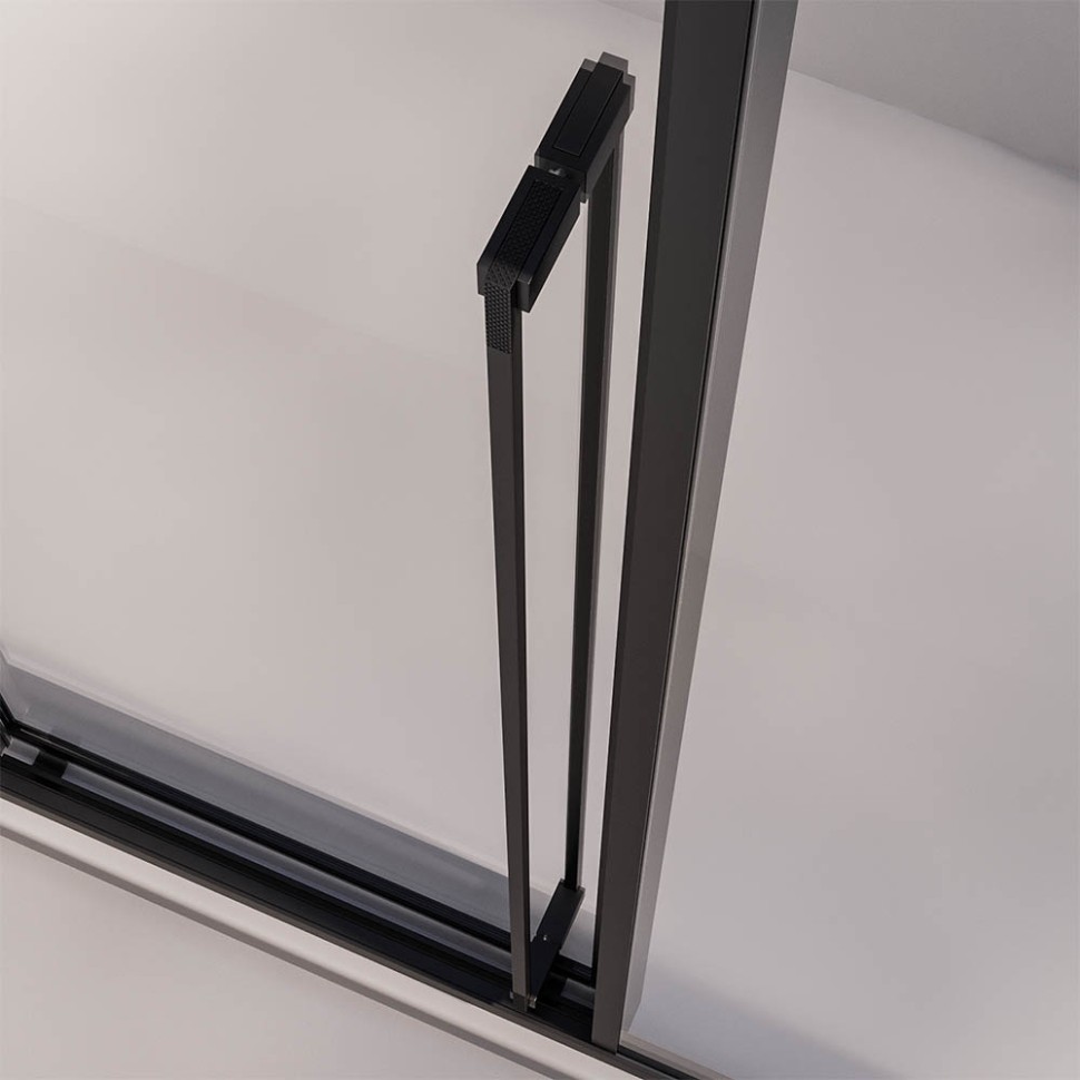 Душевой угол раздвижной Veconi Premium Prato 300 SP B-L, 1600х900x2000, черный матовый, стекло прозрачное