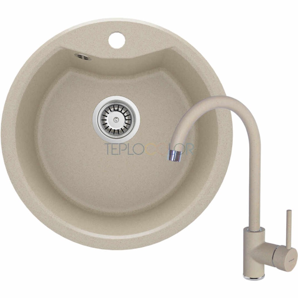 Гранитная мойка со смесителем, 1-чаша