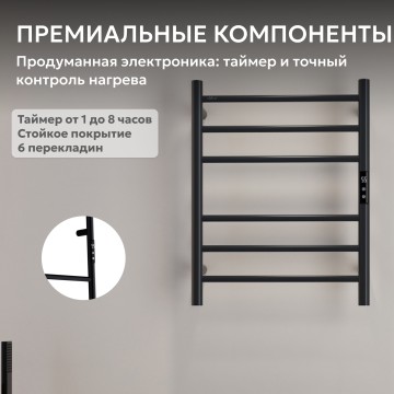 Полотенцесушитель электрический ABBER Standard AH4606MB черный матовый