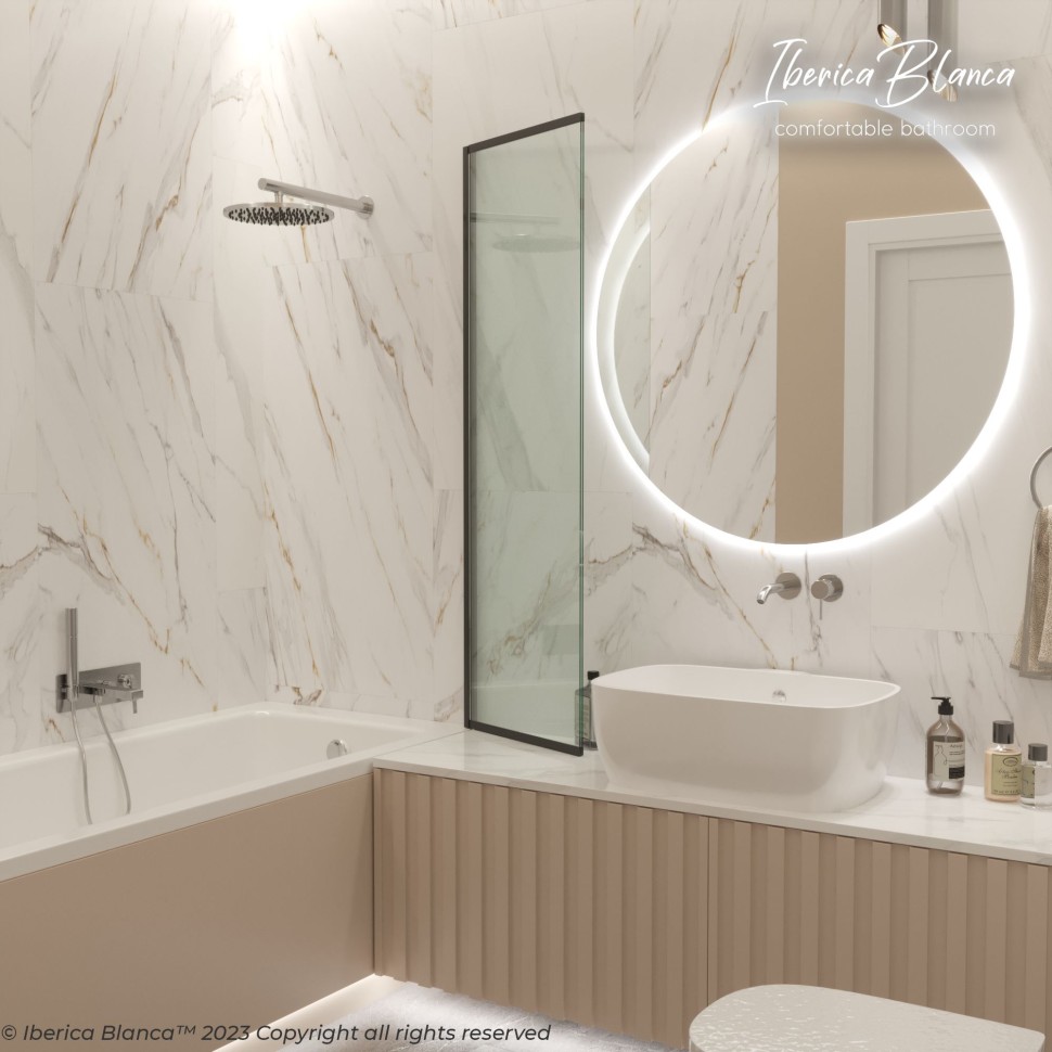 Шторка для ванны IBERICA BLANCA Mod.801 Slide Open раздвижная прозрачное стекло/черный 90х150см (IB801.SB.150.90)