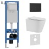Комплект 3в1 IBERICA BLANCA инсталляция SILENCIO MINI, унитаз BURGOS ALTO белый, кнопка смыва INOX-S черный матовый (IB.001M.BRA.234.1604)