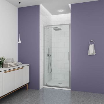 Душевая дверь Veconi Ottimo P30 CH, 700x1900, хром, стекло прозрачное