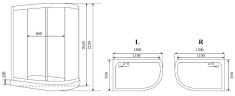 Timo Standart T-1102 R душевая кабина 120*85*220, турецкая баня хамам