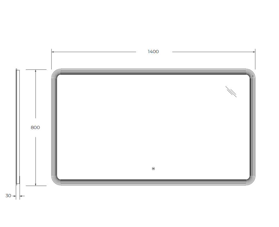 Зеркало Cezares CZR-SPC-DUET-1400-800-LED-TCH