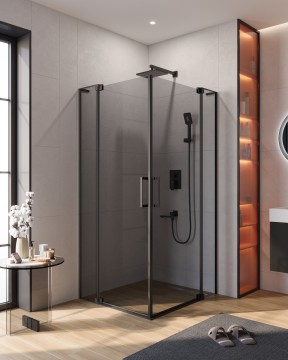 Душевой уголок CEZARES SLIDER-A-2-90/100-GRIGIO-NERO