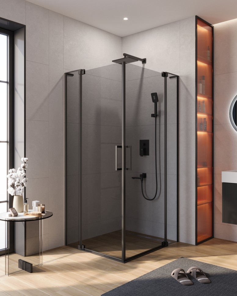 Душевой уголок CEZARES SLIDER-A-2-90/100-GRIGIO-NERO