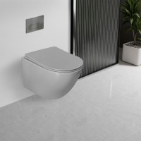 Унитаз подвесной Globo VT1-14TMG Tornado, цвет серый матовый, ультратонкое soft-close сиденье