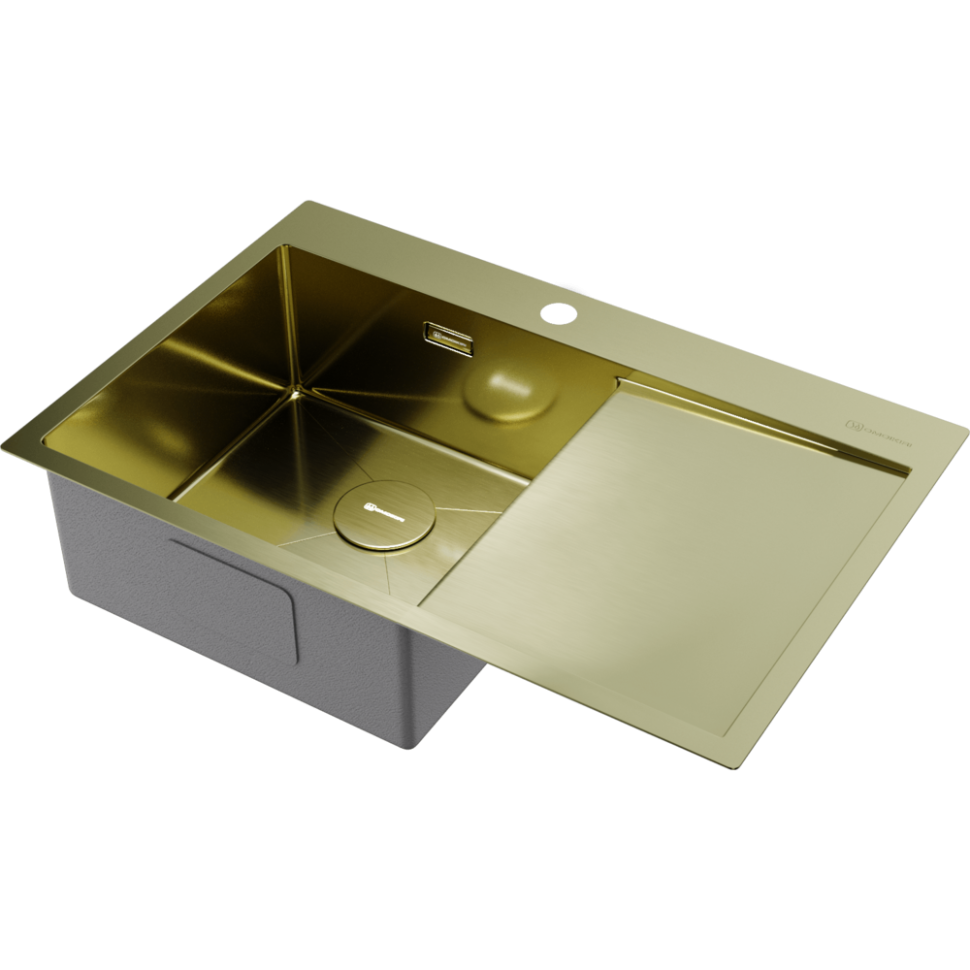 Кухонная мойка Omoikiri Akisame 78-L-LG нерж. сталь/светлое золото