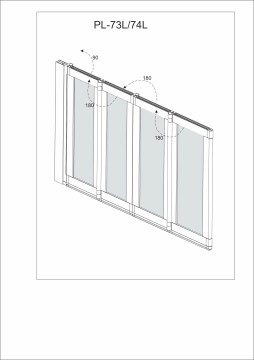 Шторка на ванну Veconi Palau PL-74BL, 900x1500, черный, стекло прозрачное