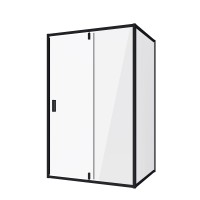 Душевое ограждение Niagara Nova NG-83-11AB-A80B (110х80х195) прямоугольник,черный,дверь распашная,стекло прозрачное,2 места
