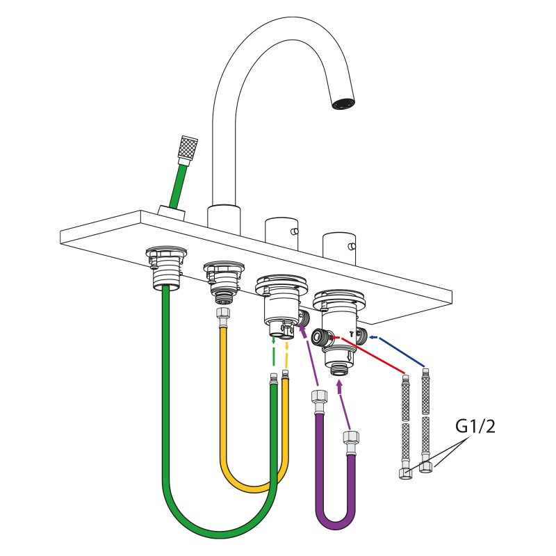 Смеситель для ванны с душем, врезной с термостатом Timo Saona 2330/03Y черный