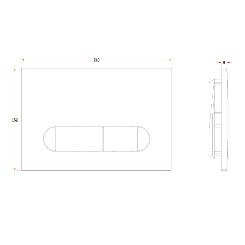 Кнопка смыва Veconi FLUSH V3, FLV3-CM, 240х162х9, пластик, хром матовый