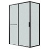 Душевое ограждение Grossman Style 100.K33.05.100.21.02-200.K33.05.80.21.02 (100х80х195) раздвижная(левая),черный матовый,стекло шиншилла,2 места
