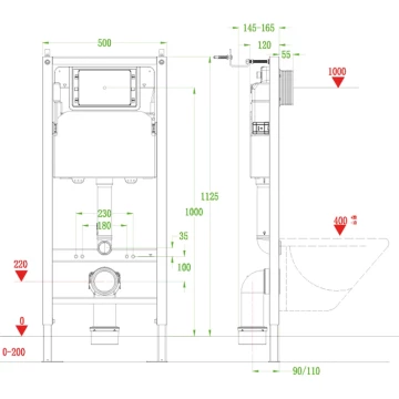 Инсталляция для унитаза VECONI FRAME V600