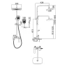 Душевая стойка Grossman Mercury 500.K35.10.320 с верхним душем,ручной лейкой и смесителем,золото сатиновый,1 место