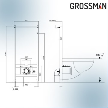 Комплект 2 в 1: инсталляция 901.K31.01.000+унитаз GR-5502 impuls
