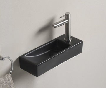 Раковина Gid Bm9271L 62202L подвесная черная матовая 38.0x14.5x8