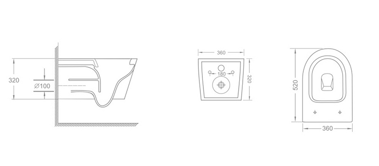 Унитаз подвесной IBERICA BLANCA BURGOS Rimless белый (IB.BRG.231.1B1)
