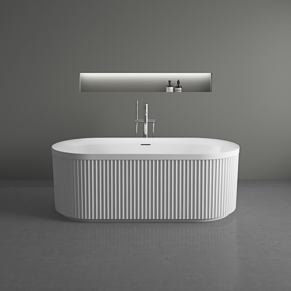 Ванна акриловая Vincea VBT-709-1700, 1700*800*585, цвет белый, щелевой перелив, слив белый